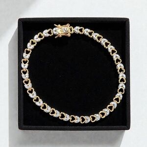Ross-Simons Vermeil Sterling Heart Tennis Bracelet